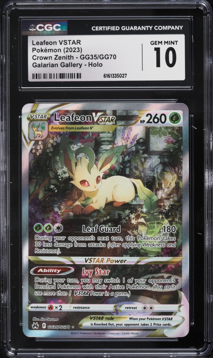 2023 Pokemon Sword & Shield Crown Zenith Alt Art Leafeon VSTAR #GG35 CGC 10 GEM MINT