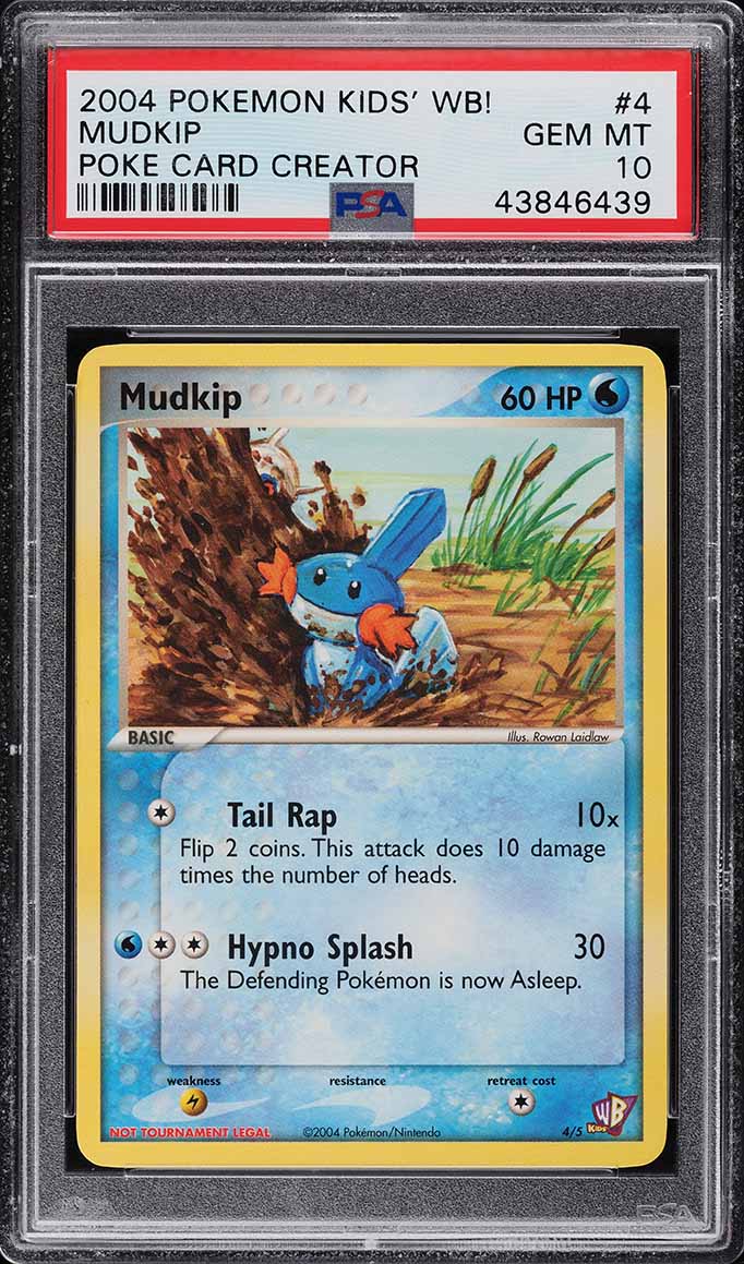 2004 Pokemon Kids' WB! Poke Card Creator Mudkip #4 PSA 10 GEM MINT