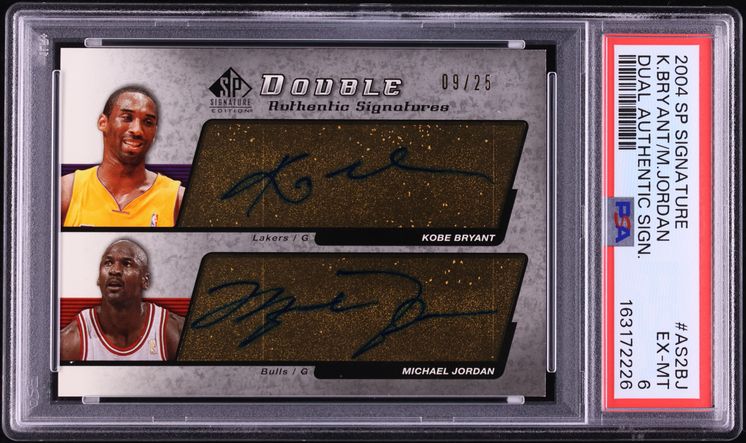 2004 SP Signature Dual Authentic Kobe Bryant & Michael Jordan AUTO /25 #AS2BJ PSA 6 EXMT