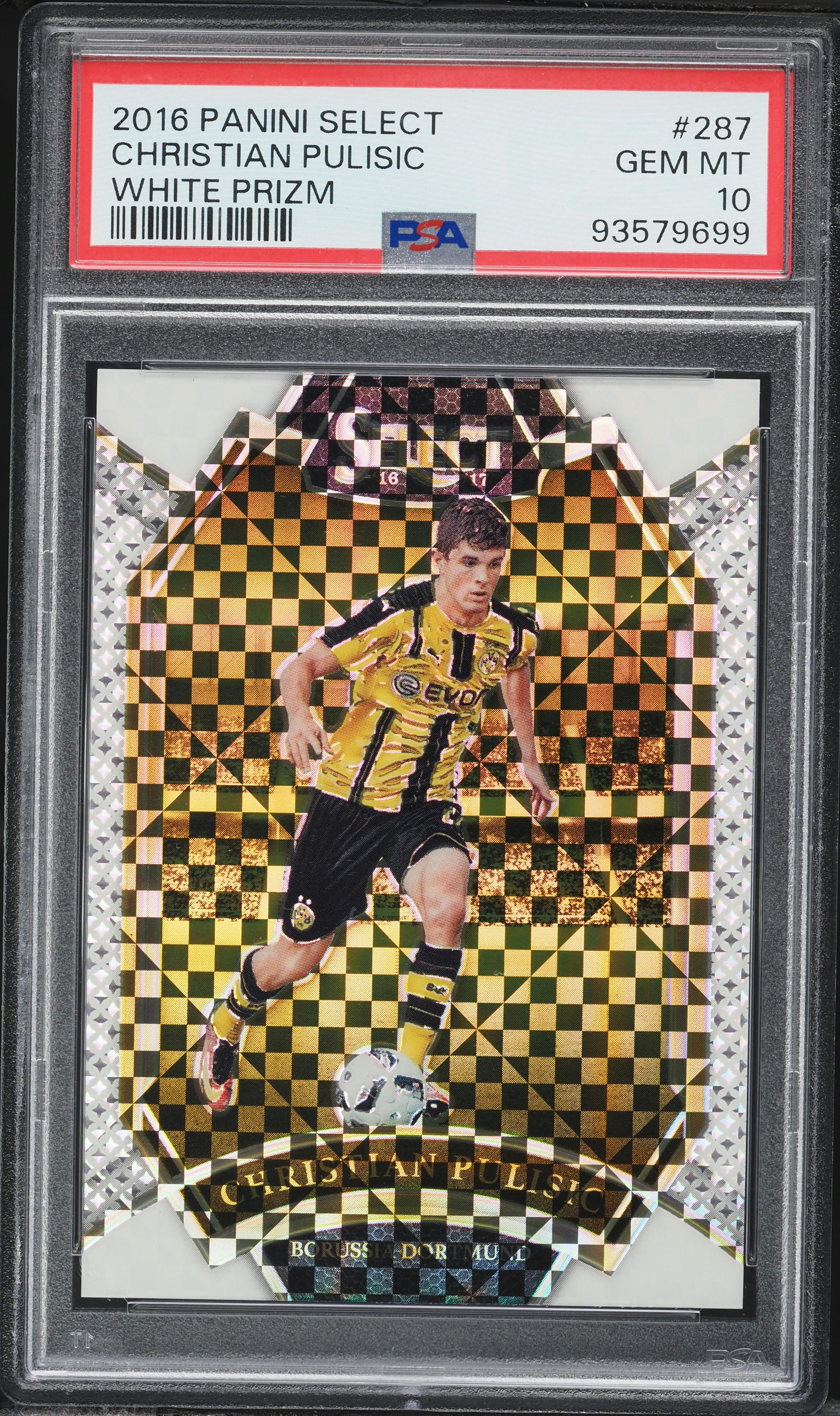 2016 Select White Prizm Christian Pulisic ROOKIE /99 #287 PSA 10