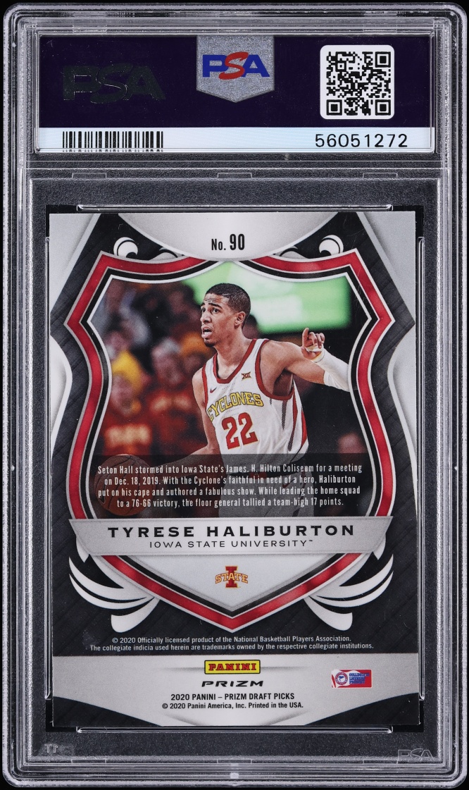 2020 Panini Prizm Draft Picks Red Tyrese Haliburton ROOKIE #90 PSA 10 GEM MINT - Photo 2