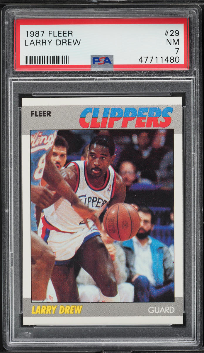 1987 Fleer Basketball Larry Drew #29 PSA 7 NRMT