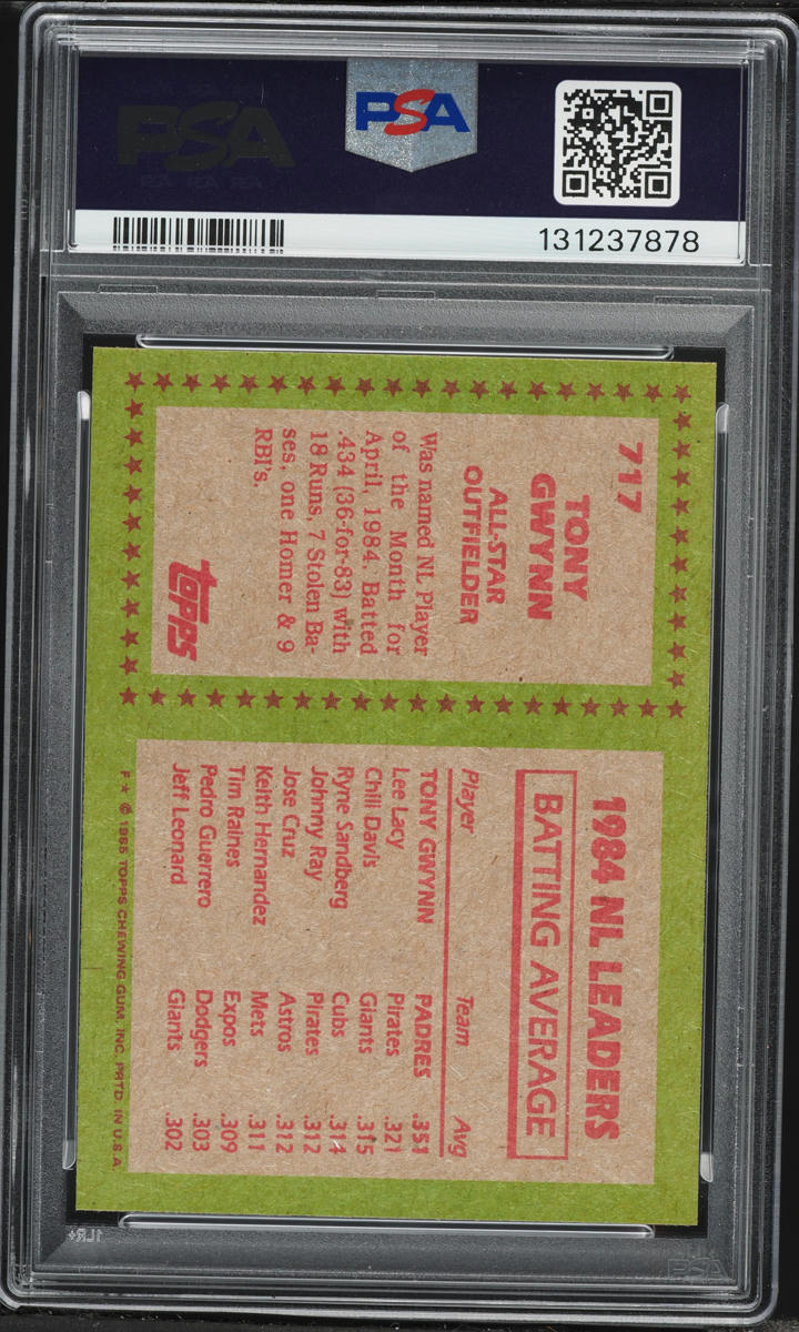 1985 Topps Tony Gwynn #717 PSA 8 NM-MT