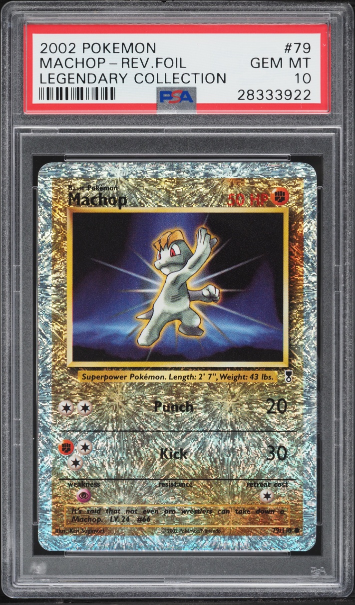 2002 Pokemon Legendary Collection Reverse Holo Machop #79 PSA 10 GEM MINT