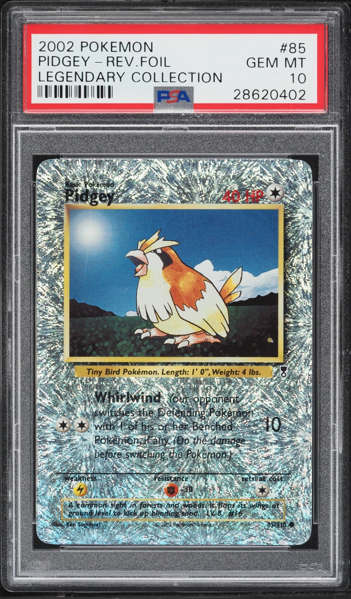 2002 Pokemon Legendary Collection Reverse Holo Pidgey #85 PSA 10 GEM MINT