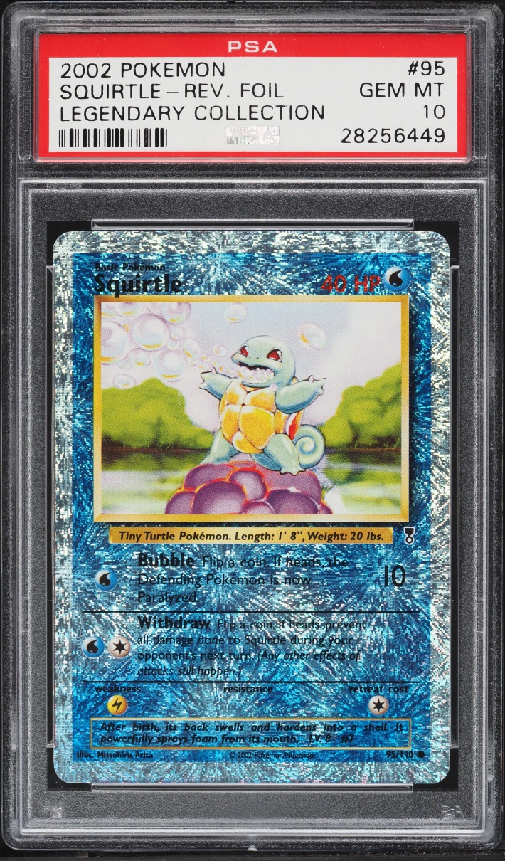 2002 Pokemon Legendary Collection Reverse Holo Squirtle #95 PSA 10 GEM MINT