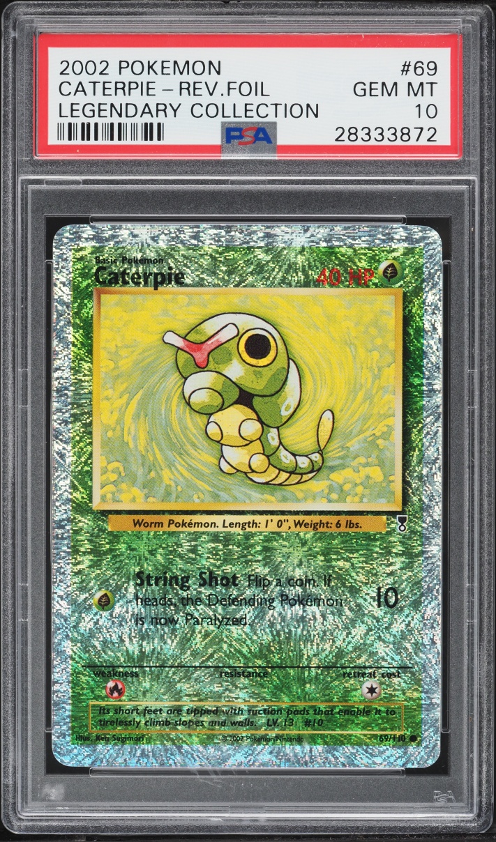 2002 Pokemon Legendary Collection Reverse Holo Caterpie #69 PSA 10 GEM MINT