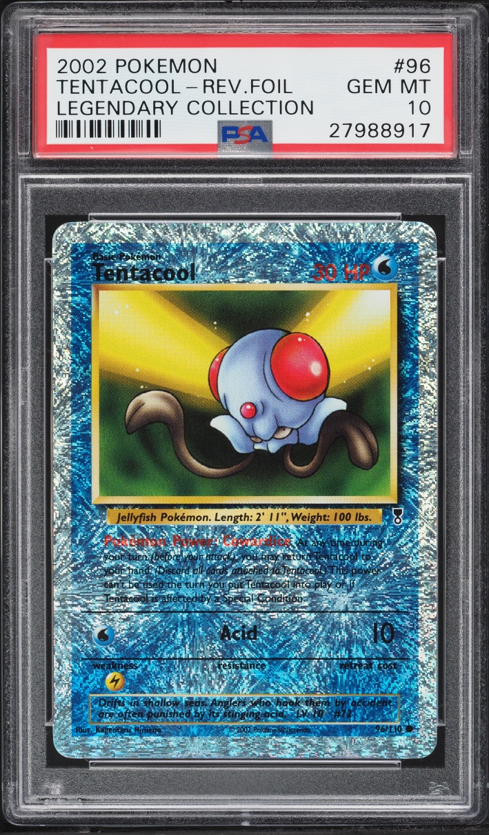 2002 Pokemon Legendary Collection Reverse Holo Tentacool #96 PSA 10 GEM MINT