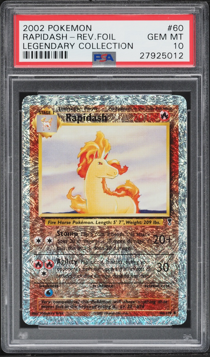 2002 Pokemon Legendary Collection Reverse Holo Rapidash #60 PSA 10 GEM MINT