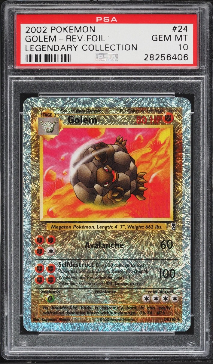2002 Pokemon Legendary Collection Reverse Holo Golem #24 PSA 10 GEM MINT