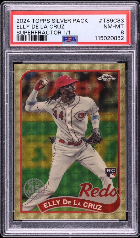 2024 Topps Chrome Silver Pack '89 Promo Superfractor Elly De La Cruz ROOKIE 1/1 #T89C83 PSA 8