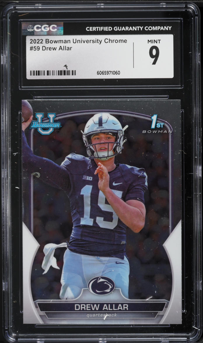 2022 Bowman Chrome University Drew Allar ROOKIE #59 CGC 9 MINT