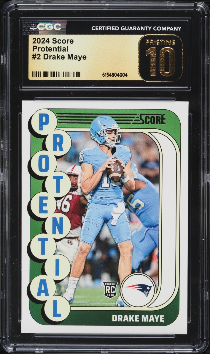 2024 Score Protential Drake Maye ROOKIE #2 CGC 10 PRISTINE