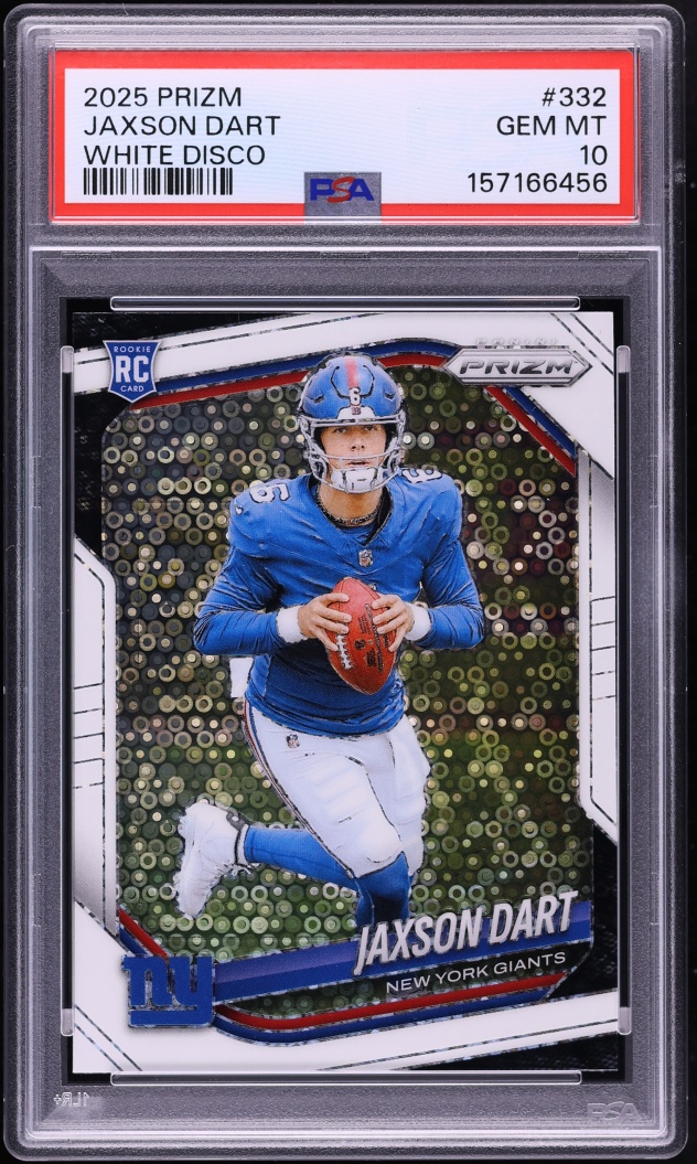 2025 Panini Prizm White Disco Jaxson Dart ROOKIE #332 PSA 10 GEM MINT