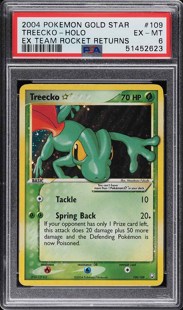 2004 Pokemon EX Team Rocket Returns Holo Treecko Gold Star #109 PSA 6 EXMT