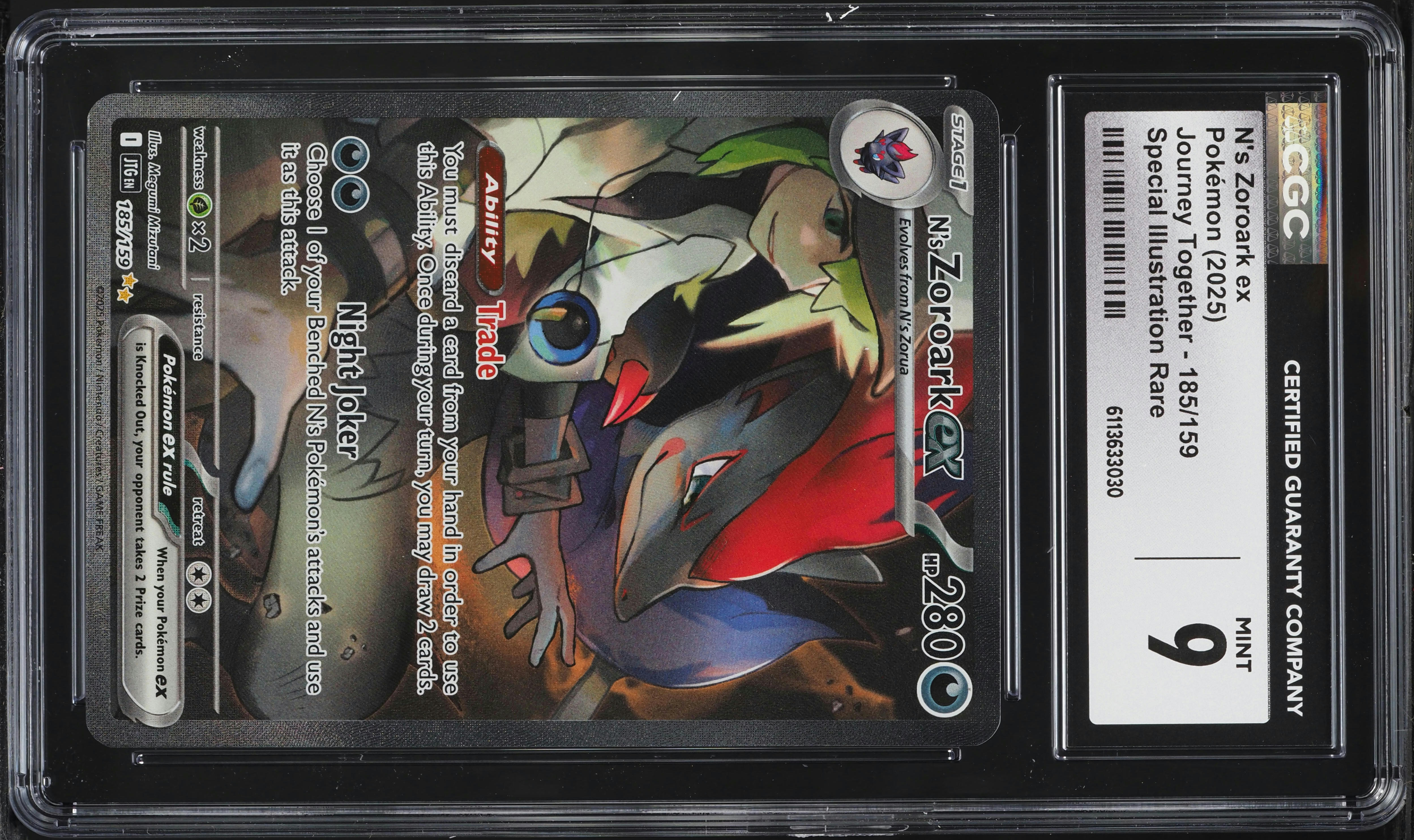 2025 Pokemon Scarlet & Violet Journey Together SIR N's Zoroark EX #185 CGC 9 MINT