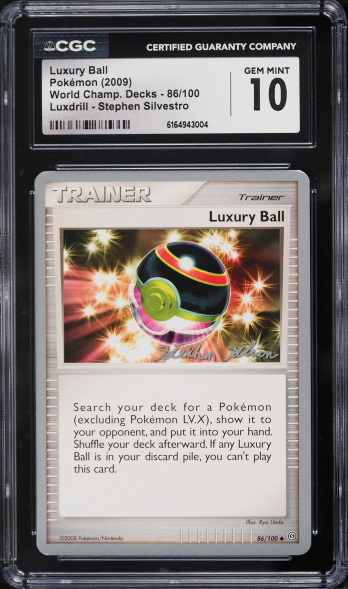 2009 Pokemon World Championships Decks Luxdrill Stephen Silvestro Luxury Ball #86 CGC 10 GEM