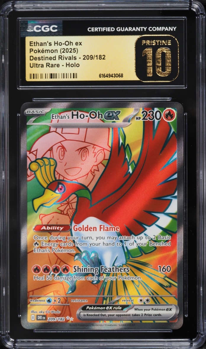 2025 Pokemon Scarlet & Violet Destined Rivals Full Art Ethan's Ho-Oh EX #209 CGC 10 PRISTINE