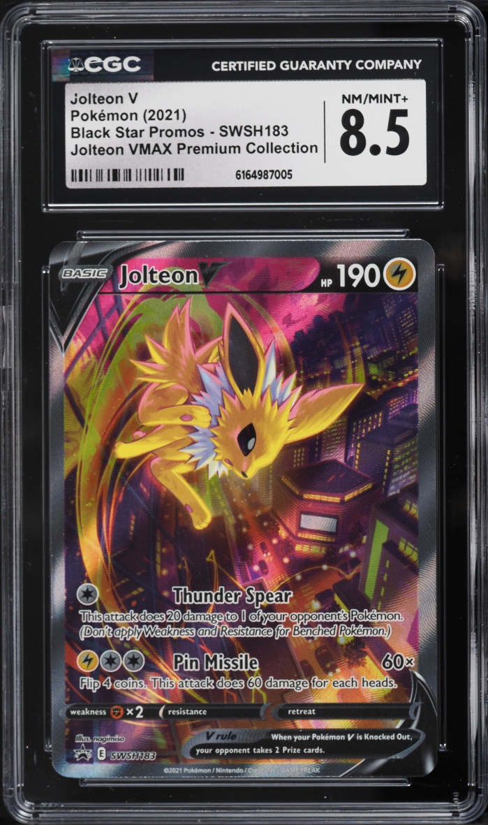 2021 Pokemon Sword & Shield Promo Premium Collection Alt Art Jolteon V #SWSH183 CGC 8.5 NM-MT+