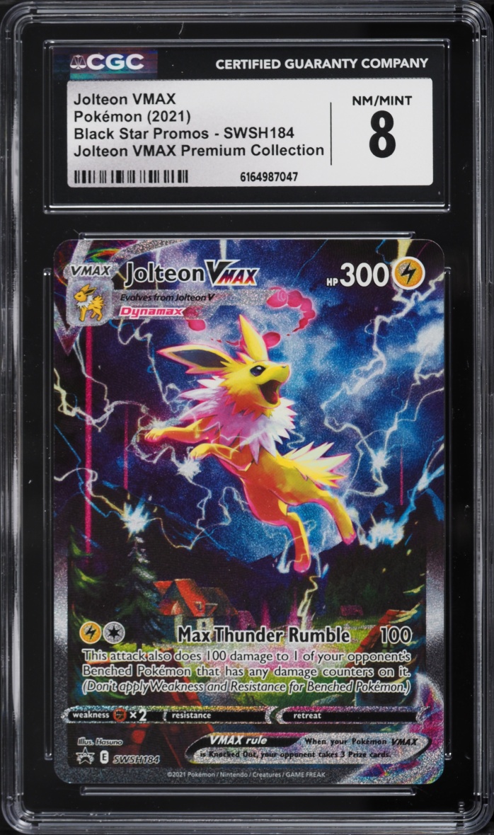 2021 Pokemon SWSH Promo Premium Collection Alt Art Jolteon VMAX #SWSH184 CGC 8 NM-MT