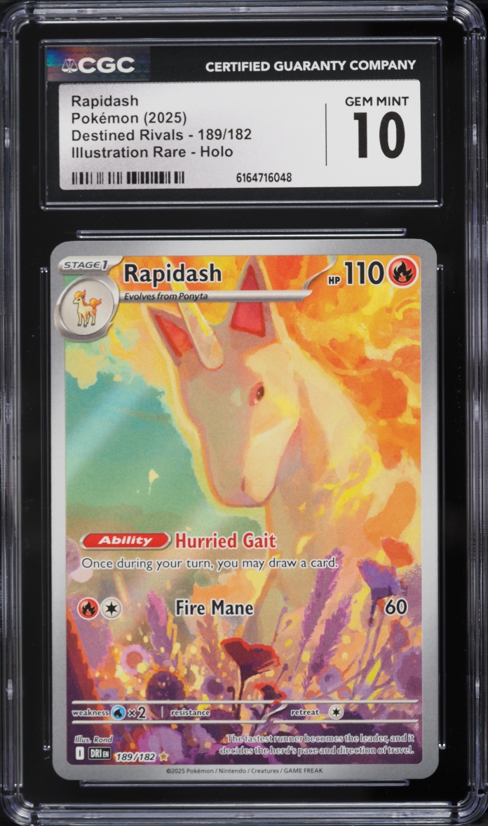 2025 Pokemon Scarlet & Violet Destined Rivals IR Rapidash #189 CGC 10 GEM MINT