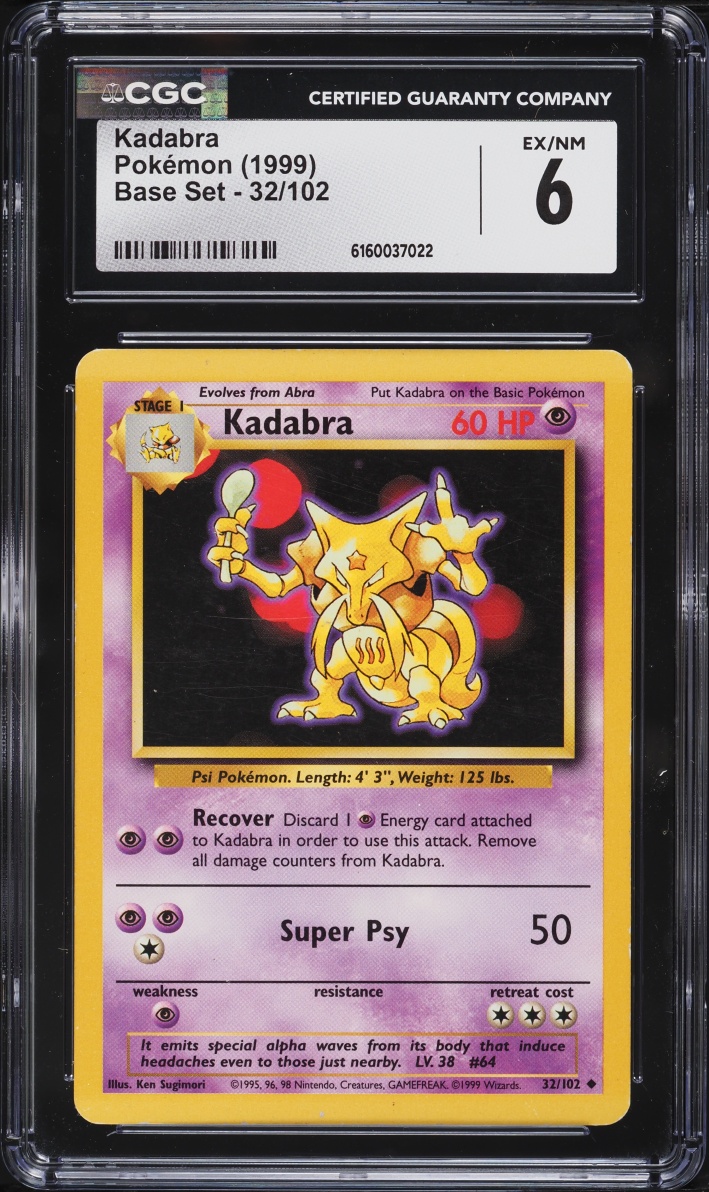 1999 Pokemon Base Set Kadabra #32 CGC 6 EXMT