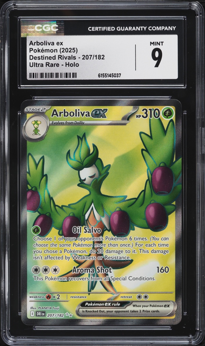 2025 Pokemon Scarlet & Violet Destined Rivals Full Art Arboliva ex #207 CGC 9 MINT
