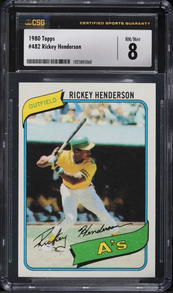 1980 Topps Rickey Henderson ROOKIE #482 CSG 8 NM-MT