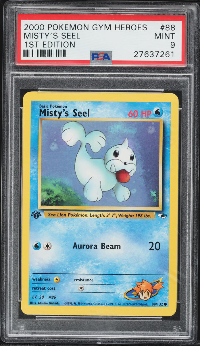 2000 Pokemon Gym Heroes 1st Edition Misty's Seel #88 PSA 9 MINT