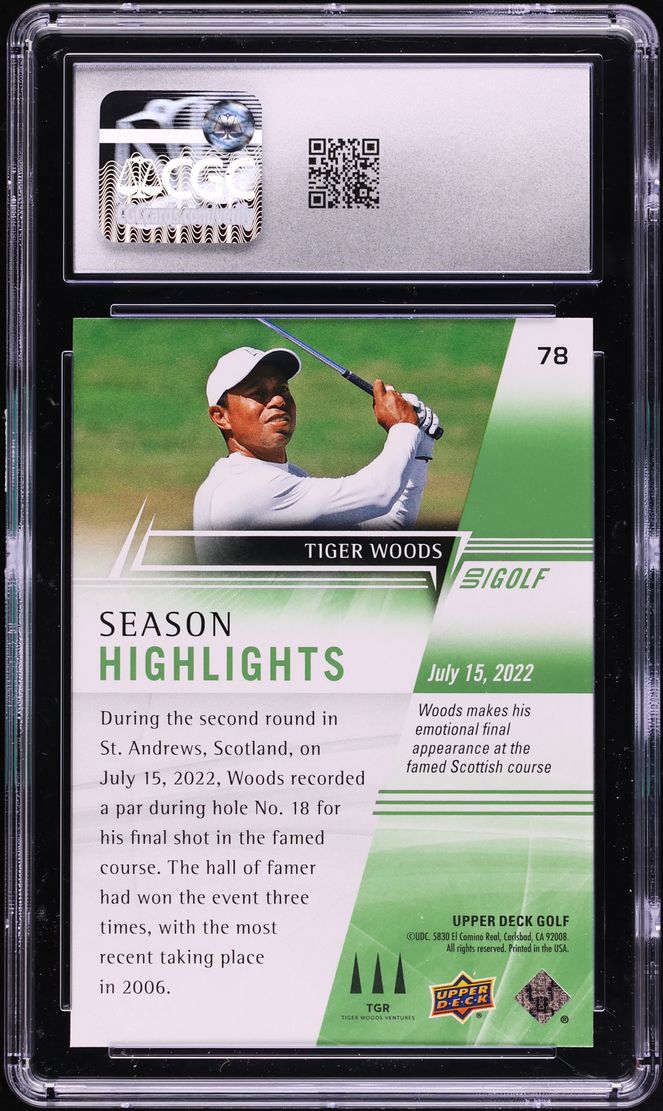 2024 Upper Deck Golf Tiger Woods #78 CGC 10 GEM MINT