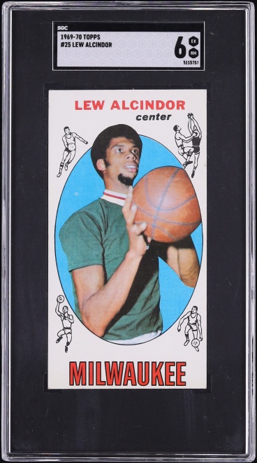 1969 Topps Basketball Lew Alcindor ROOKIE #25 SGC 6 EXMT