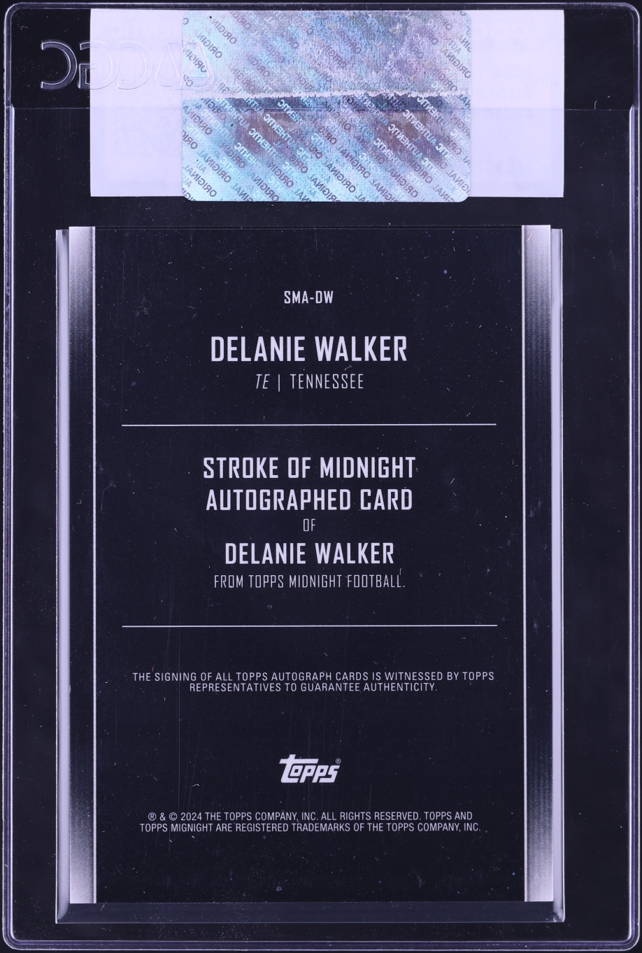 2024 Topps Midnight Stroke Of Midnight Delanie Walker AUTO #SMA-DW CGC AUTH