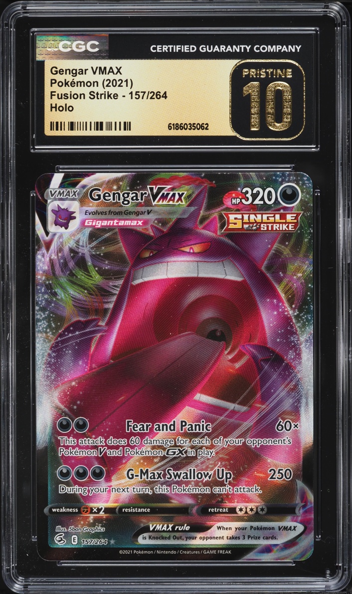 2021 Pokemon Sword & Shield Fusion Strike Full Art Gengar VMAX #157 CGC 10 PRISTINE