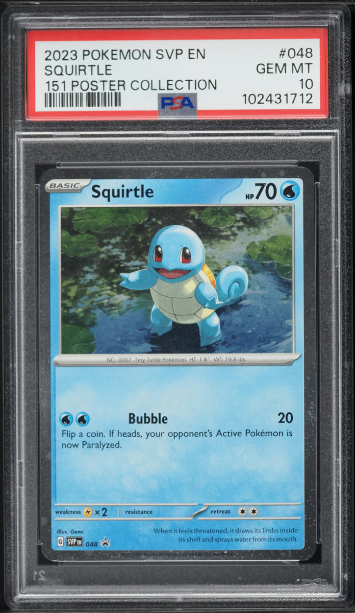 2023 Pokemon Scarlet & Violet Promo 151 Poster Collection Squirtle #48 PSA 10 GEM MINT