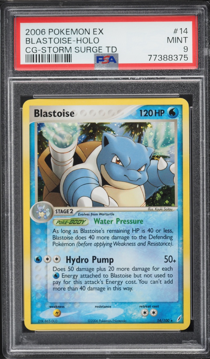 2006 Pokemon EX Crystal Guardians Storm Surge Holo Blastoise #14 PSA 9 MINT