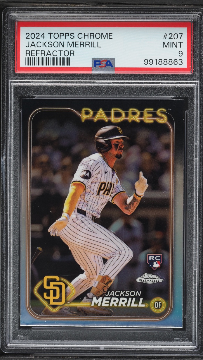 2024 Topps Chrome Refractor Jackson Merrill ROOKIE #207 PSA 9 MINT