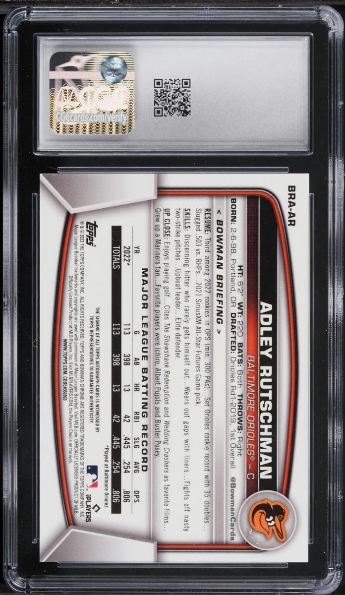 2023 Bowman Chrome Mega Box Adley Rutschman ROOKIE AUTO /99