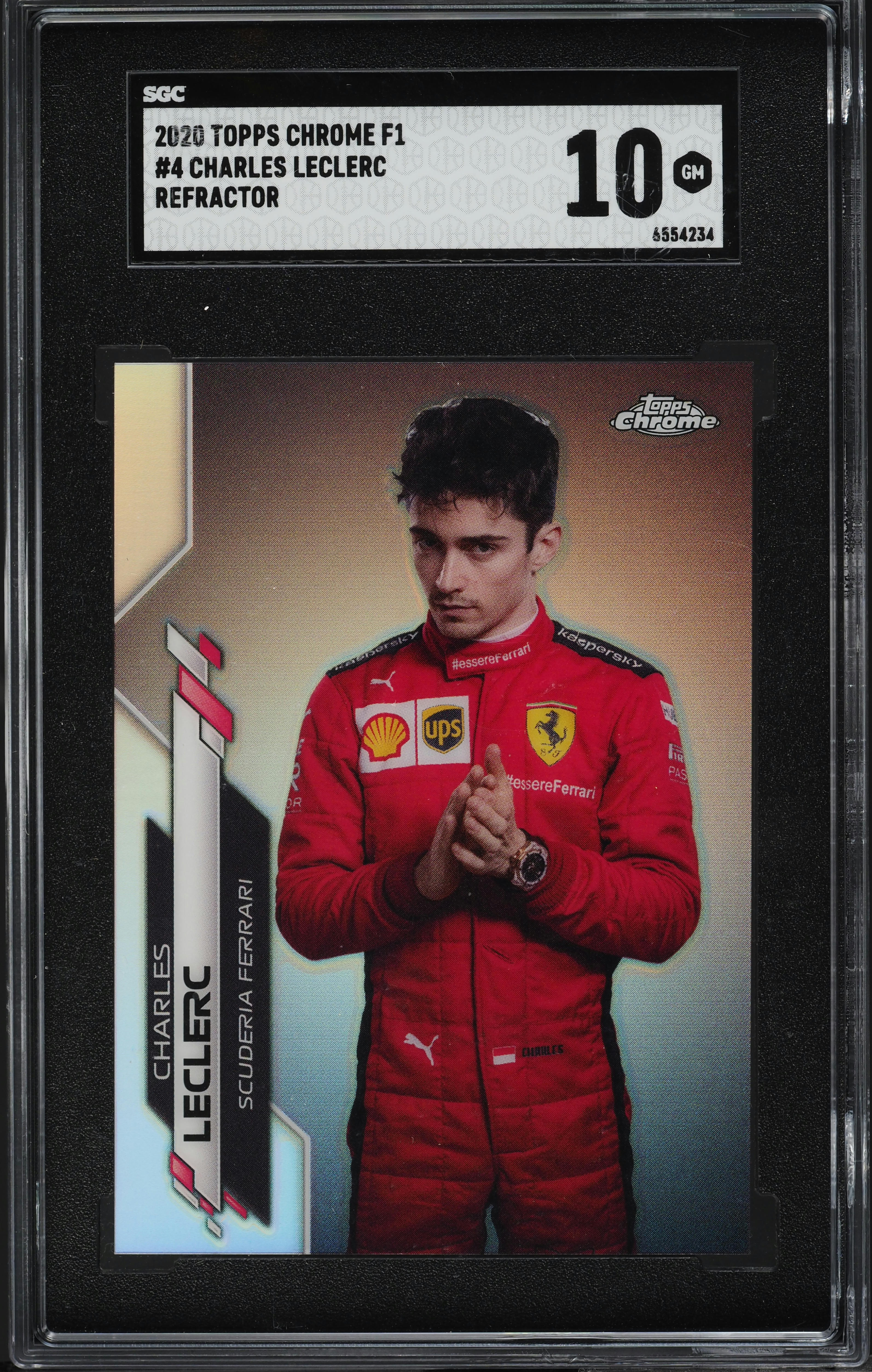 2020 Topps Chrome F1 Refractor Charles Leclerc #4 SGC 10 GEM MINT