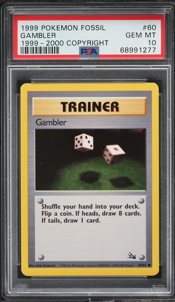 1999 Pokemon Fossil '99-00 Copyright Gambler #60 PSA 10 GEM MINT