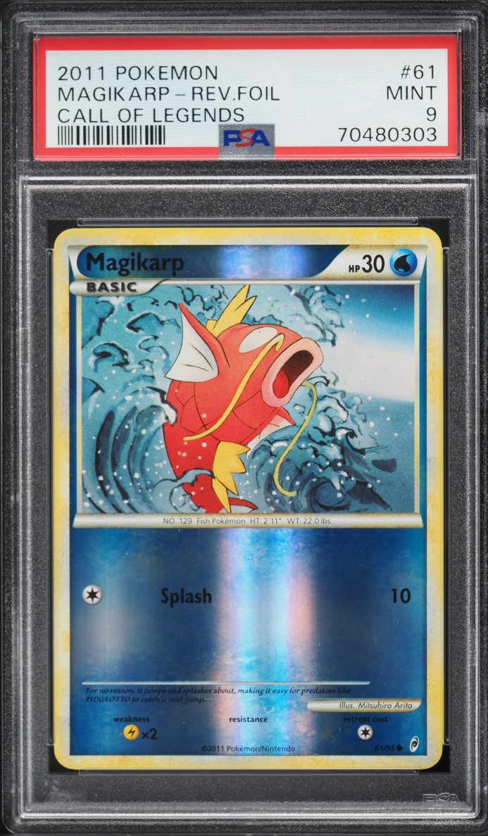 2011 Pokemon Call Of Legends Reverse Holo Magikarp #61 PSA 9 MINT