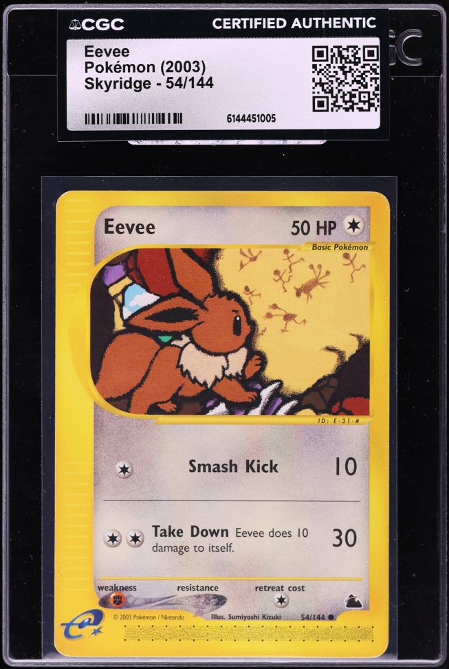 2003 Pokemon Skyridge Eevee #54 CGC AUTH