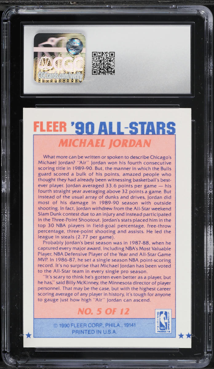 1990 Fleer All Stars Michael Jordan #5 CGC 7.5 NRMT+