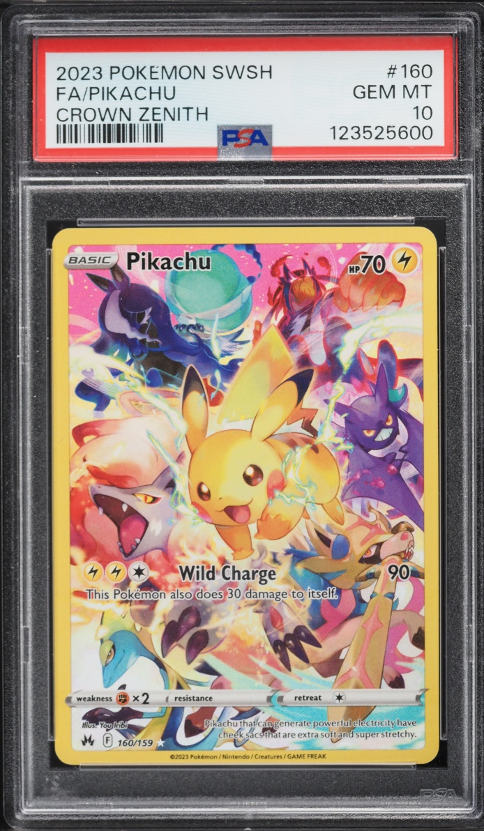 2023 Pokemon Sword & Shield Crown Zenith Full Art Pikachu #160 PSA 10 GEM MINT