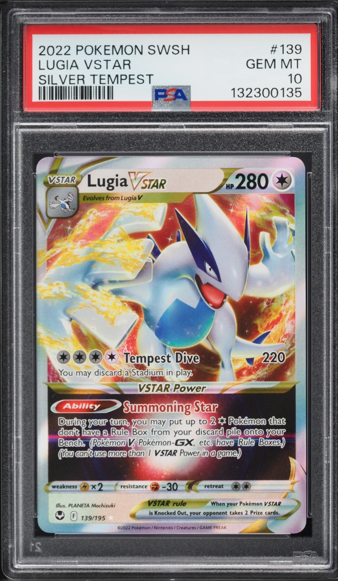 2022 Pokemon Sword & Shield Silver Tempest Holo Lugia VSTAR #139 PSA 10 GEM MINT
