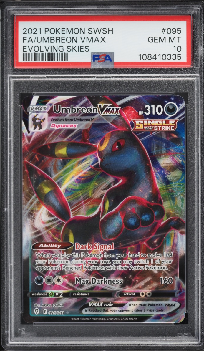 2021 Pokemon Sword & Shield Evolving Skies Full Art Umbreon VMAX #95 PSA 10 GEM MINT