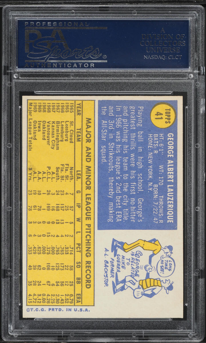 1970 Topps George Lauzerique #41 PSA 9 MINT