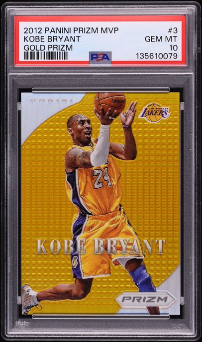 2012 Panini Prizm MVP Gold Kobe Bryant /10 #3 PSA 10 GEM MINT