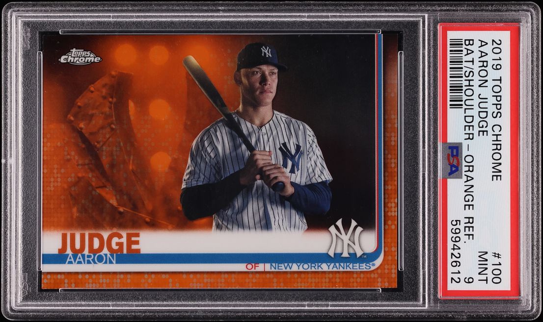 2019 Topps Chrome Orange Refractor Aaron Judge /25 #100 PSA 9 MINT - Photo 1
