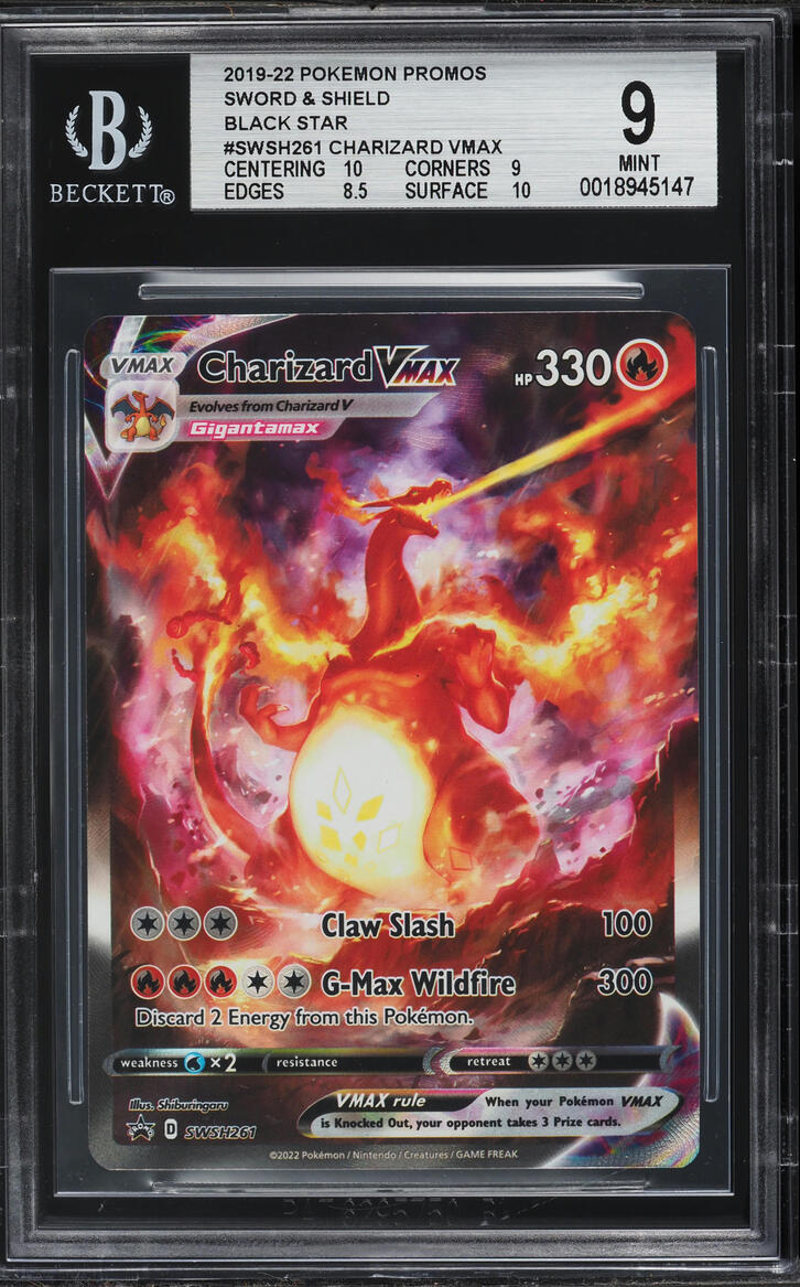2022 Pokemon Sword & Shield Promo Ultra Premium Full Art Charizard VMAX #SWSH261 BGS 9 MINT