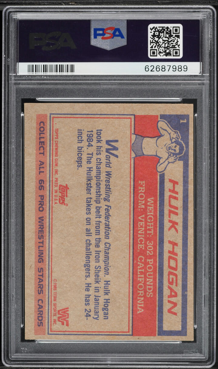 1985 Topps WWF Hulk Hogan #1 PSA 6 EXMT